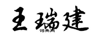 胡问遂王瑞建行书个性签名怎么写