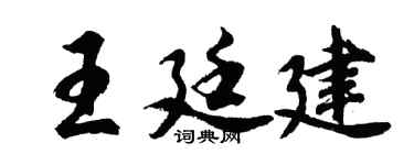 胡问遂王廷建行书个性签名怎么写