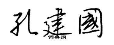 王正良孔建国行书个性签名怎么写