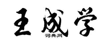 胡问遂王成学行书个性签名怎么写