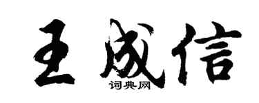 胡问遂王成信行书个性签名怎么写