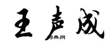 胡问遂王声成行书个性签名怎么写