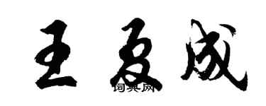 胡问遂王夏成行书个性签名怎么写