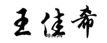 胡问遂王佳希行书个性签名怎么写