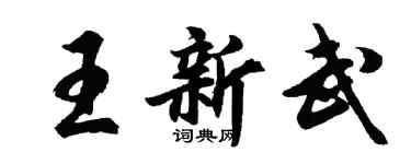 胡问遂王新武行书个性签名怎么写