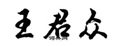 胡问遂王君众行书个性签名怎么写