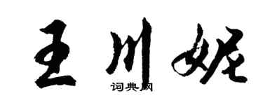 胡问遂王川妮行书个性签名怎么写