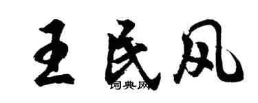 胡问遂王民风行书个性签名怎么写