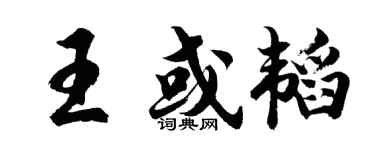 胡问遂王或韬行书个性签名怎么写