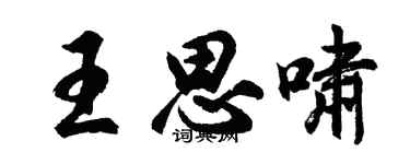 胡问遂王思啸行书个性签名怎么写