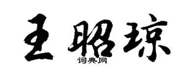 胡问遂王昭琼行书个性签名怎么写