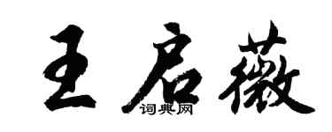 胡问遂王启薇行书个性签名怎么写