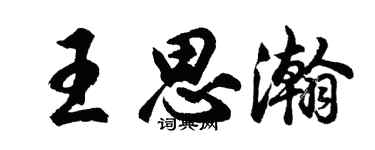 胡问遂王思瀚行书个性签名怎么写