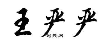 胡问遂王严严行书个性签名怎么写