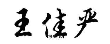 胡问遂王佳严行书个性签名怎么写