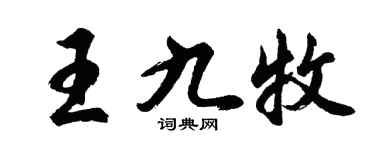 胡问遂王九牧行书个性签名怎么写