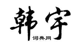 胡问遂韩宇行书个性签名怎么写