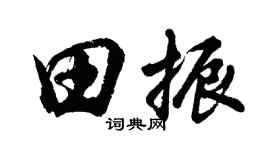 胡问遂田振行书个性签名怎么写