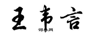 胡问遂王韦言行书个性签名怎么写