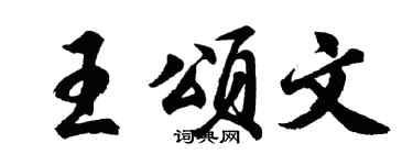 胡问遂王颂文行书个性签名怎么写