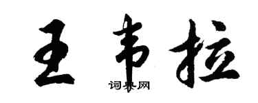 胡问遂王韦拉行书个性签名怎么写