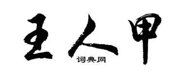 胡问遂王人甲行书个性签名怎么写