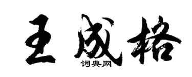 胡问遂王成格行书个性签名怎么写