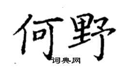 丁谦何野楷书个性签名怎么写