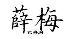 丁谦薛梅楷书个性签名怎么写