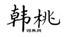 丁谦韩桃楷书个性签名怎么写