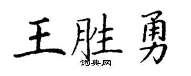 丁谦王胜勇楷书个性签名怎么写