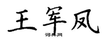 丁谦王军凤楷书个性签名怎么写