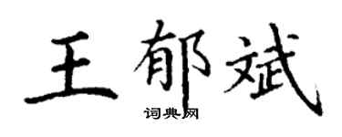 丁谦王郁斌楷书个性签名怎么写