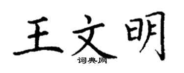 丁谦王文明楷书个性签名怎么写