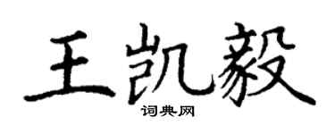 丁谦王凯毅楷书个性签名怎么写