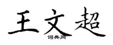 丁谦王文超楷书个性签名怎么写