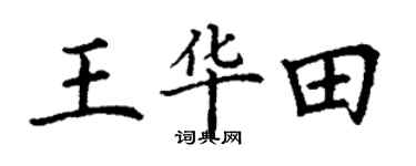 丁谦王华田楷书个性签名怎么写