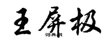 胡问遂王屏极行书个性签名怎么写