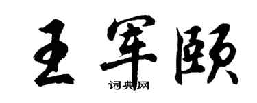 胡问遂王军颐行书个性签名怎么写