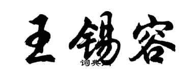 胡问遂王锡容行书个性签名怎么写