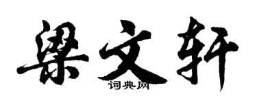 胡问遂梁文轩行书个性签名怎么写