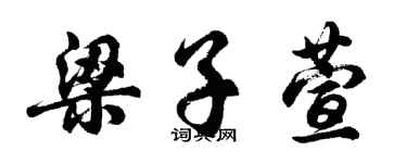 胡问遂梁子萱行书个性签名怎么写