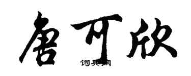 胡问遂唐可欣行书个性签名怎么写