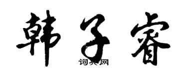 胡问遂韩子睿行书个性签名怎么写