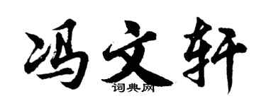 胡问遂冯文轩行书个性签名怎么写