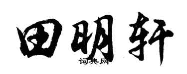 胡问遂田明轩行书个性签名怎么写