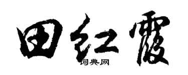 胡问遂田红霞行书个性签名怎么写