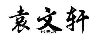 胡问遂袁文轩行书个性签名怎么写