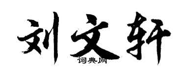 胡问遂刘文轩行书个性签名怎么写