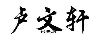 胡问遂卢文轩行书个性签名怎么写